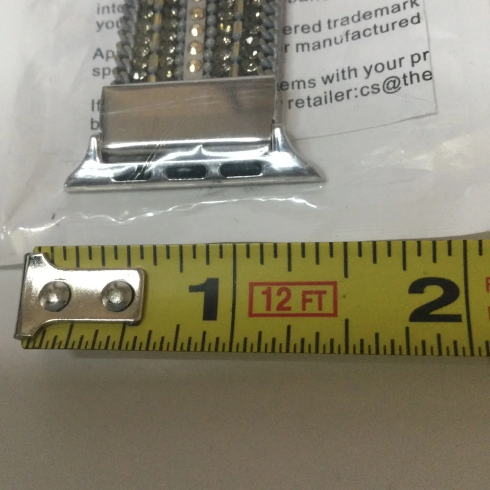 POSH TECH BEADED BRACELET STRAP GOLD GREY APPLE WATCH  FITS 42-44mm NWT